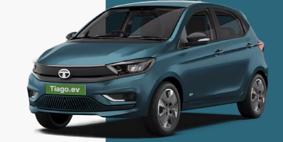 Tata Tiago EV 2025 Front View – Price and Design LAUNCH DATE ,COST Tata Tiago EV 2025 front view showing new design and LED headlights