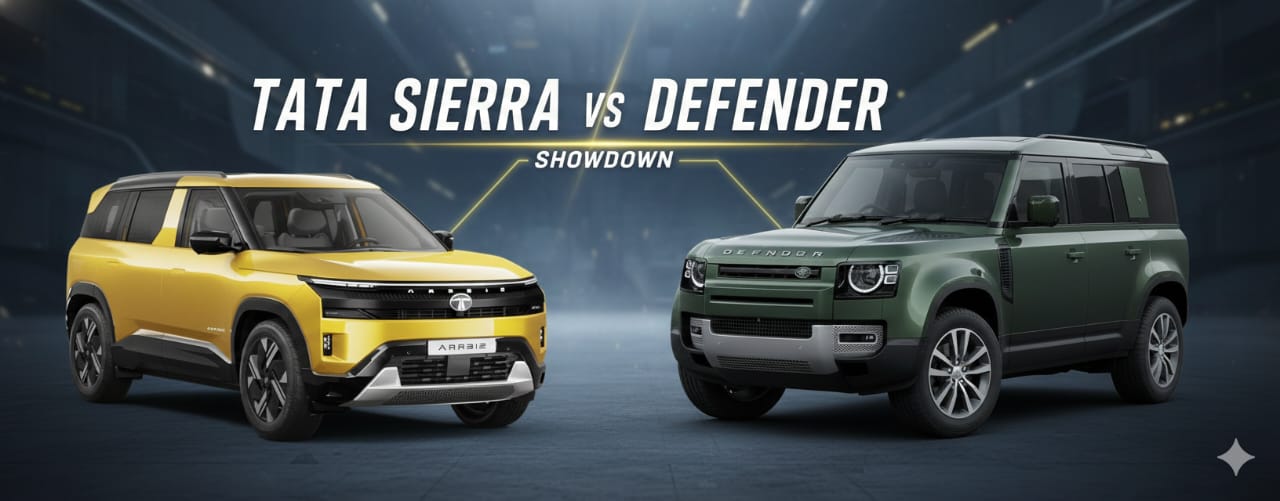 tata sierra vs defender ,tata sierra compraison with defender,theevsupermarket.com,