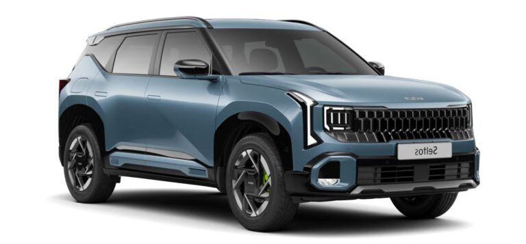 Kia Seltos Frost Blue colour variant exterior SUV view