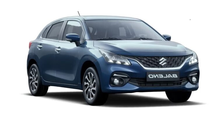 Interior dashboard of Maruti Suzuki Baleno showing touchscreen infotainment system