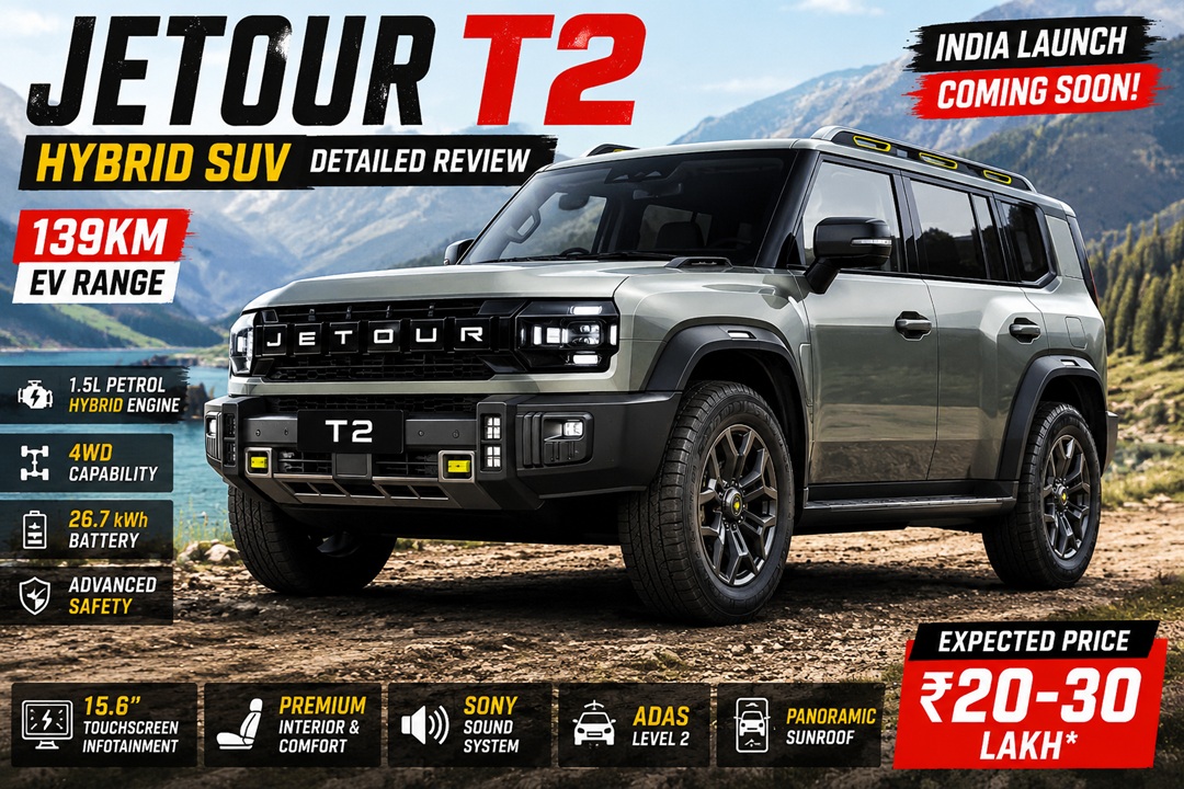 Jetour T2 hybrid SUV India launch review with 139km EV range and 4WD features